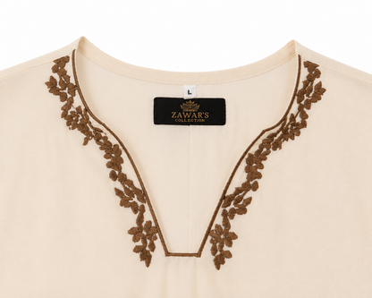 Beige Embroidered Co-Ord Set
