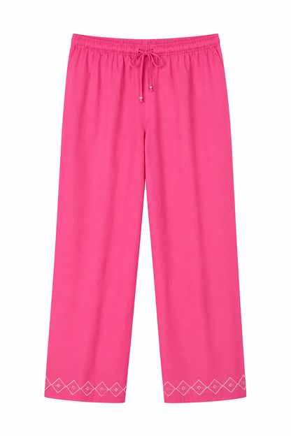Fuchsia Bloom  Printed Long Shirt 3 pieces
