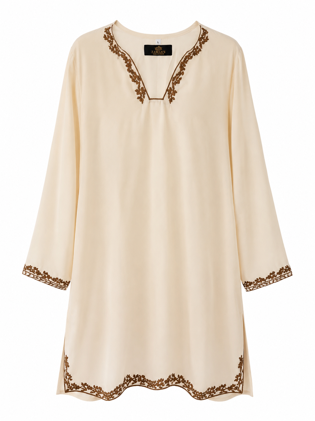 Beige Embroidered Co-Ord Set