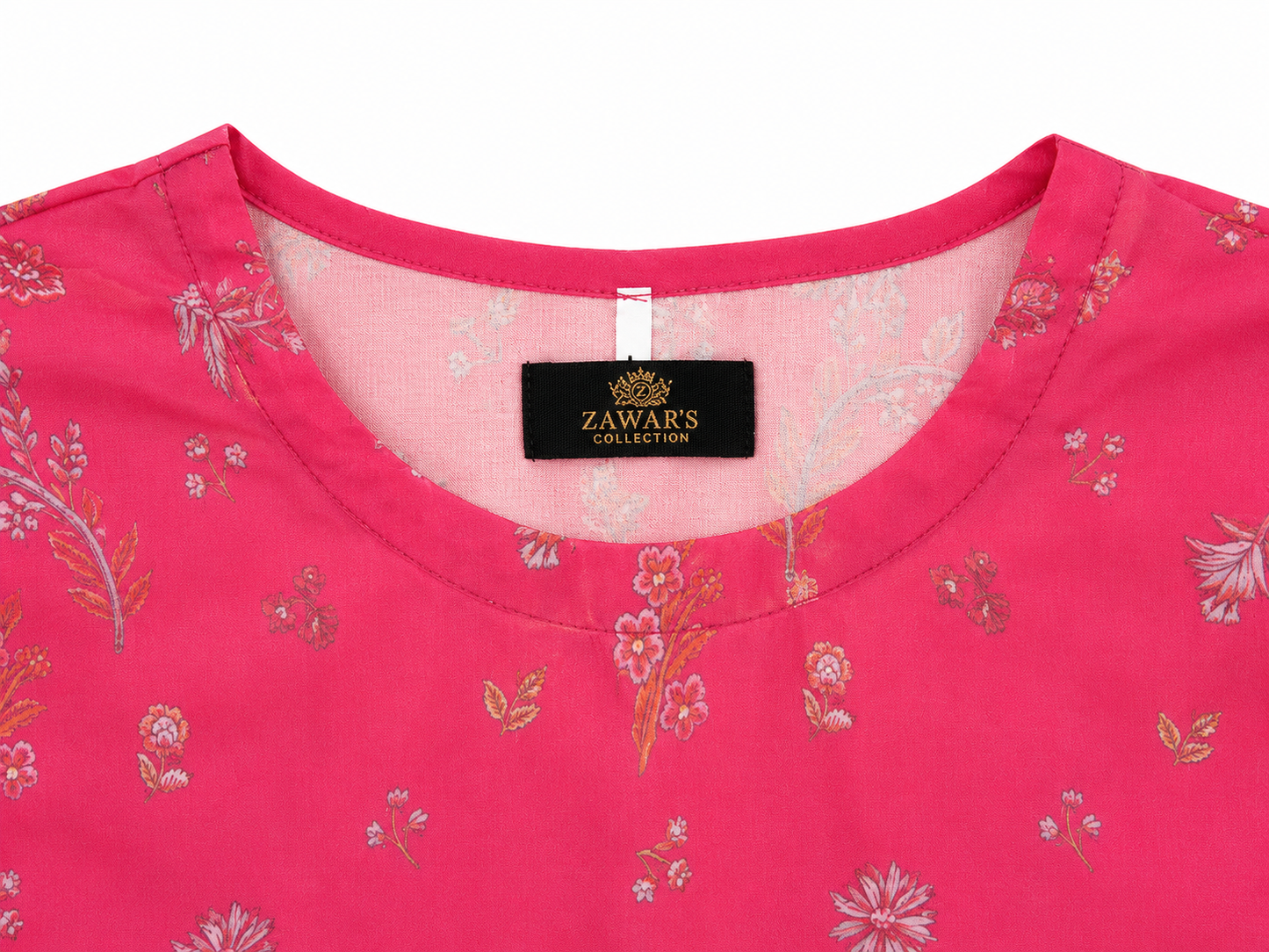 Fuchsia Bloom  Printed Long Shirt 3 pieces