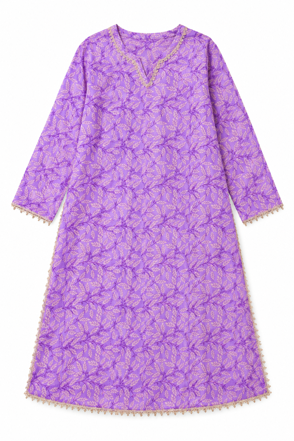 Lavender Bloom Floral Co-Ord Set – 2 Piece Premium Casual Wear