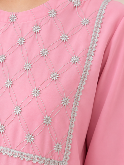 Baby Pink Cotton Lawn Co-ord