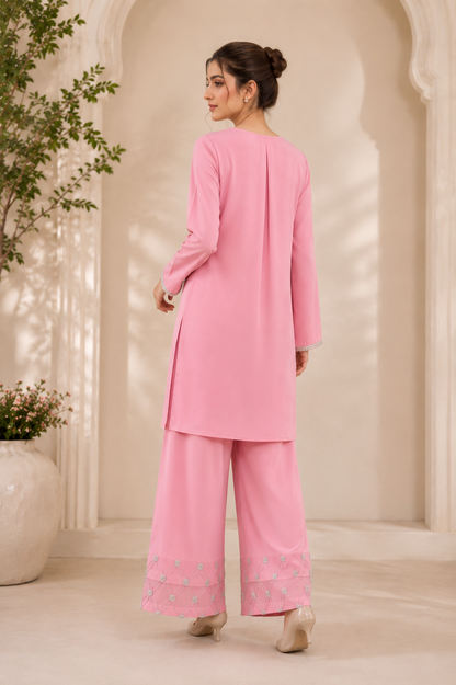 Baby Pink Cotton Lawn Co-ord