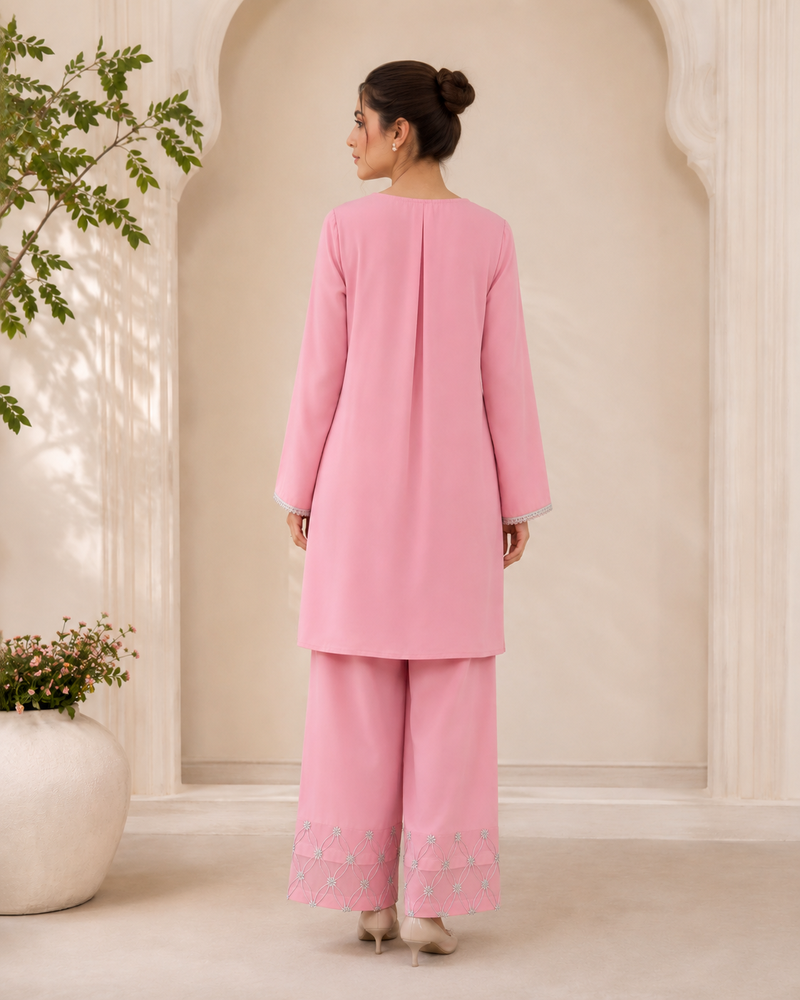 Baby Pink Cotton Lawn Co-ord