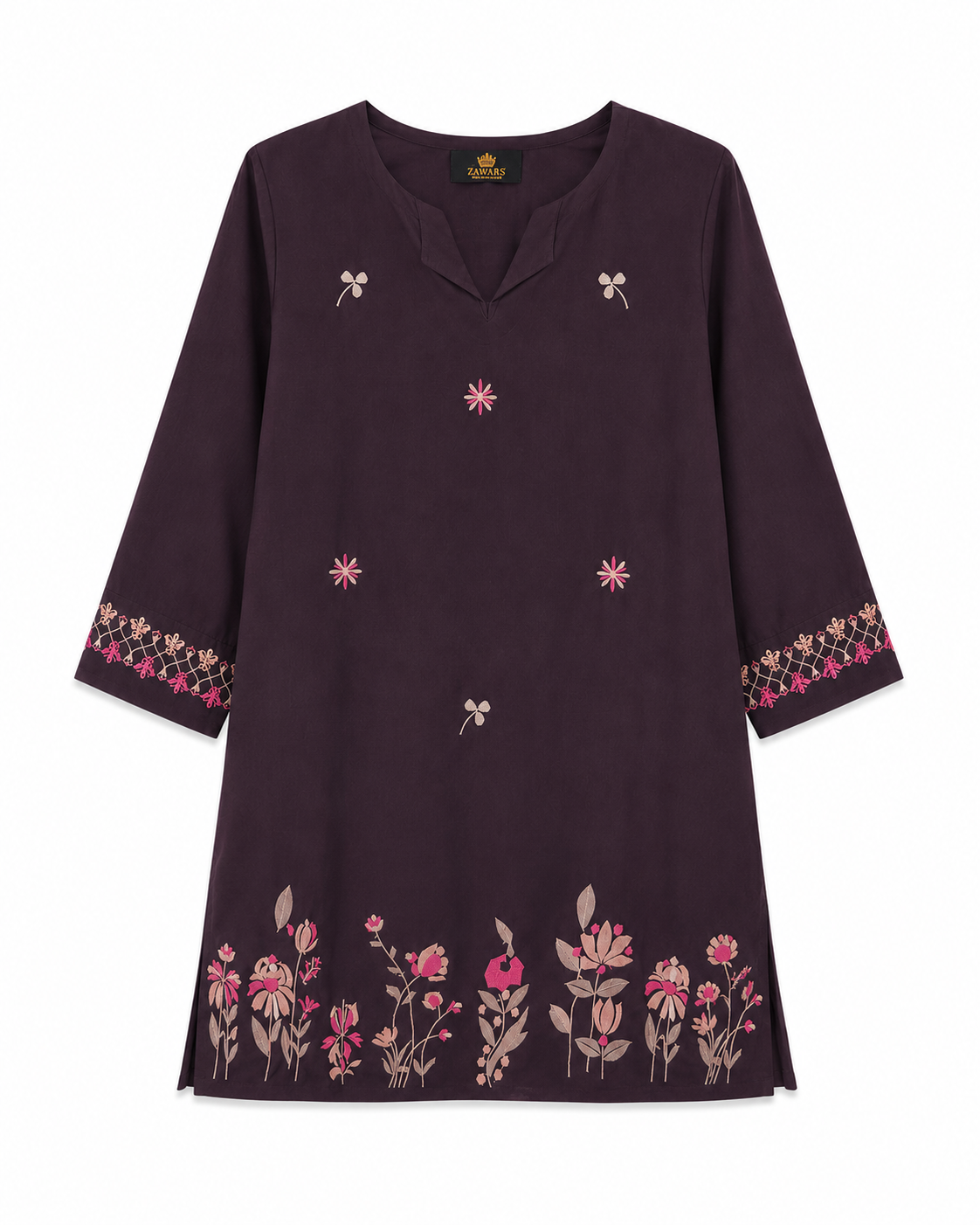 Midnight Plum Embroidered Co-Ord Set – Premium Pret Wear