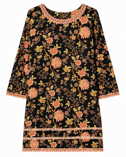 Black Floral Pret Wear 3pcs