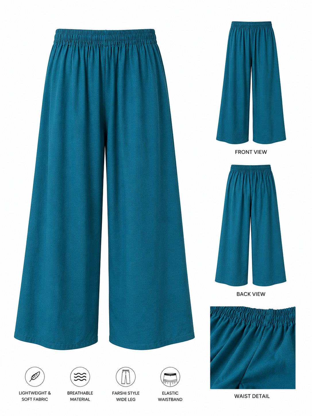 Ocean Blue Embroidered Co-Ord Set – Elegant 2 Piece Pret Wear