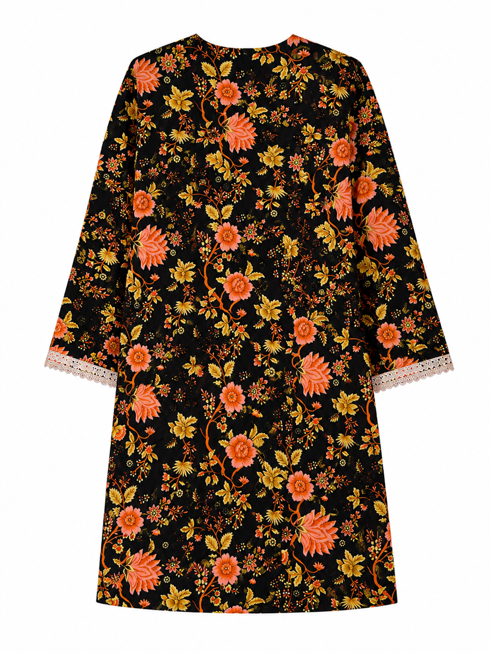 Black Floral Pret Wear 3pcs